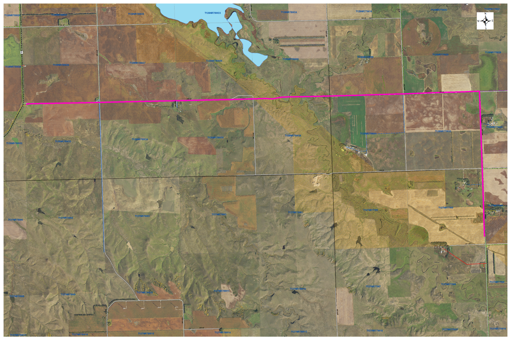 Figure 1: Approximate boundary of overhead lines (solid purple) to be converted to underground